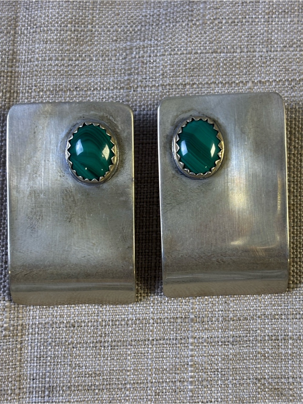 Signed Sterling Modernist Earrings